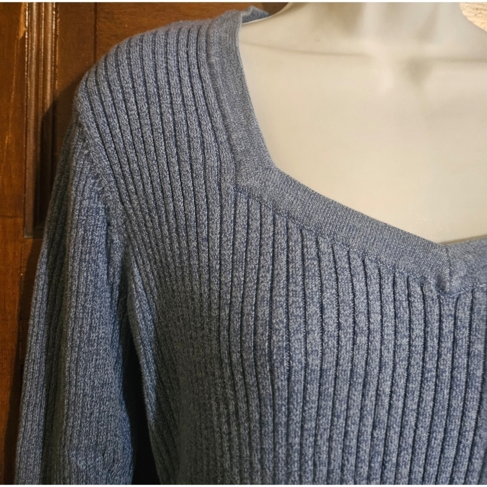 Liz & Co. Square Neck Ribbed Sweater - Picture 3 of 8